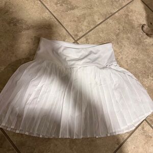 Fabletics White Pleated Skater Skirt